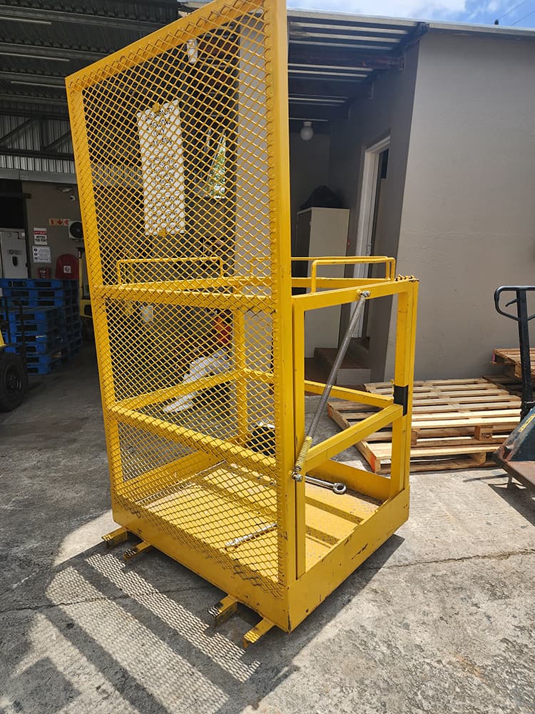 Forklift working platform in use