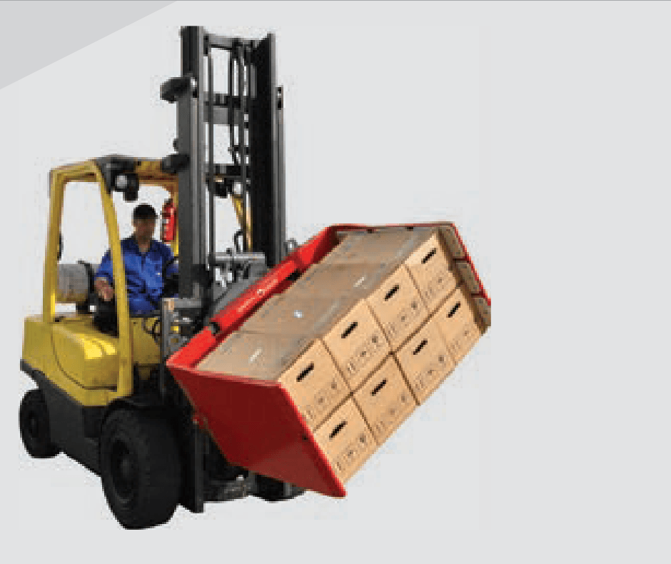 Rotating carton and bale clamp
